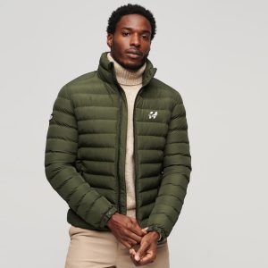 Men’s Stand Collar Quilted Puffer Jacket