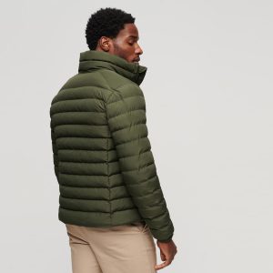 Men’s Stand Collar Quilted Puffer Jacket