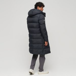 Men’s Longline Hooded Quilted Puffer Coat