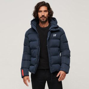 Men’s Hooded Quilted Puffer Winter Jacket