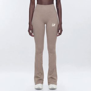 Contrast Texture Leggings - Espresso