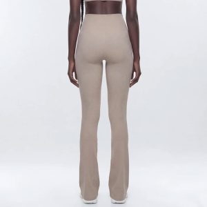 Contrast Texture Leggings - Espresso
