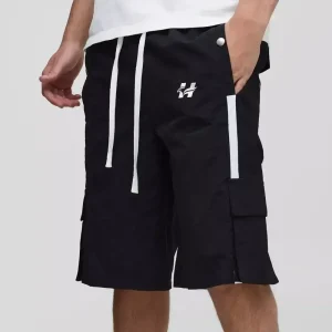 Oversized Washed Rhinestone Jersey Shorts