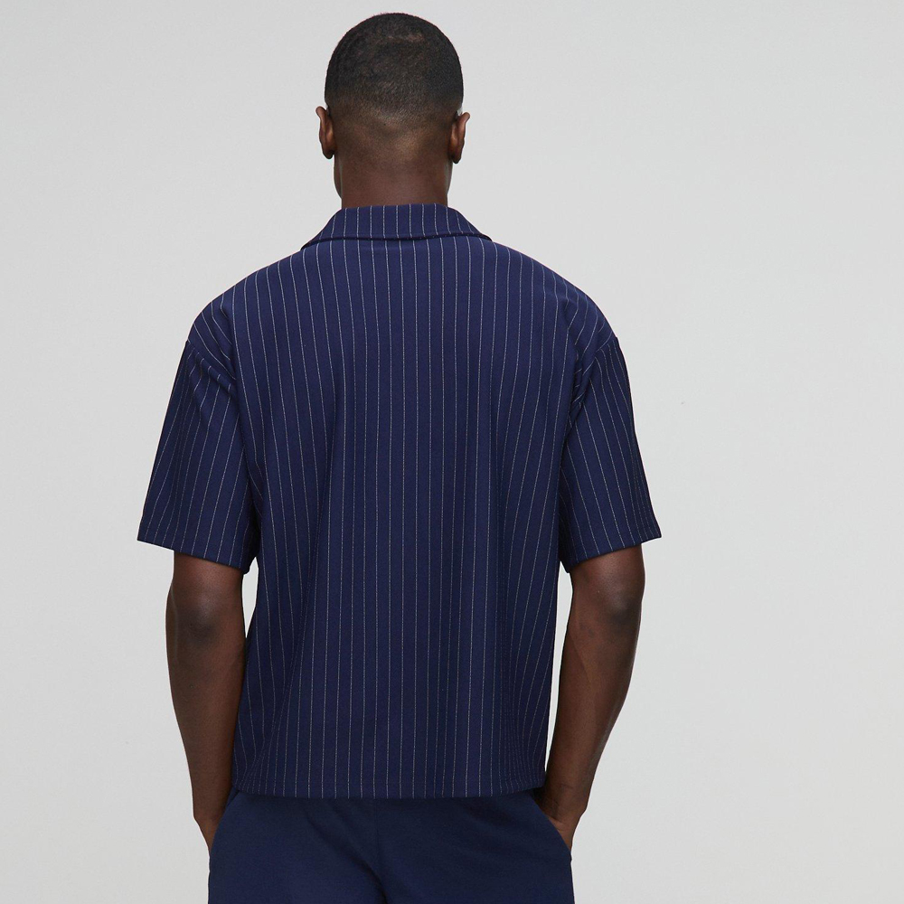 Slim Panelled Zip Neck Interlock Polo - Image 2