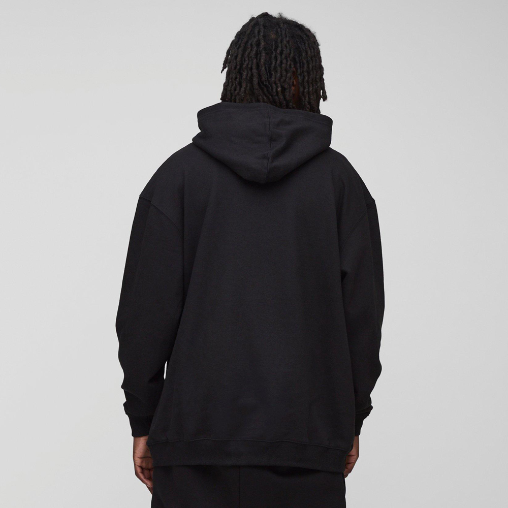 Boxy Fit Ombre Stripe Brushed Knit Cross Hoodie - Image 2