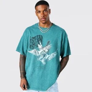 Plus Regular Fit Acid Wash Star Wars T-shirt
