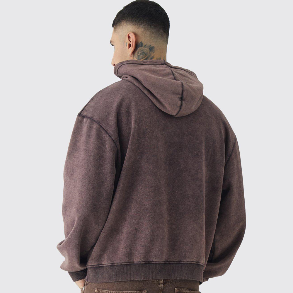 Oversized Boxy Doodle Graphic Puff Print Hoodie - Image 2
