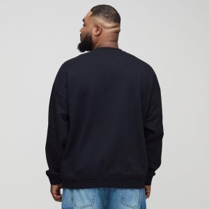 Oversized Half Sleeve Faux Layer 13 Applique Sweatshirt