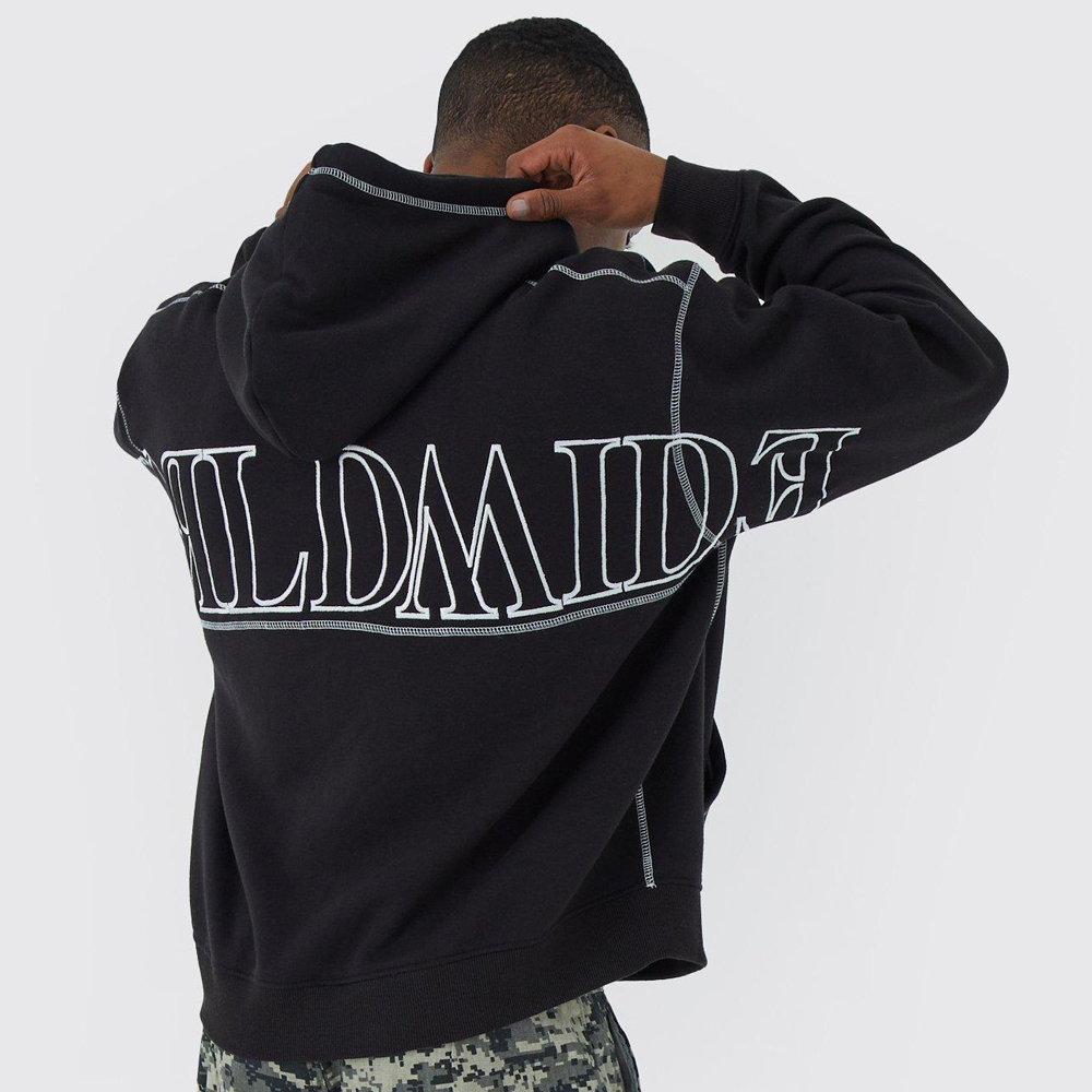Oversized Boxy Acid Wash Hoodie - Image 2