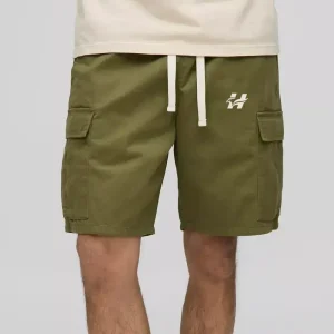 Plus Loose Fit Cargo Acid Wash Jersey Shorts