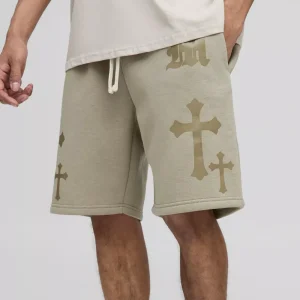 Baggy Long Length Nylon Cargo Shorts
