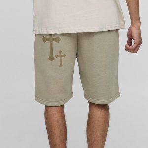 Baggy Long Length Nylon Cargo Shorts